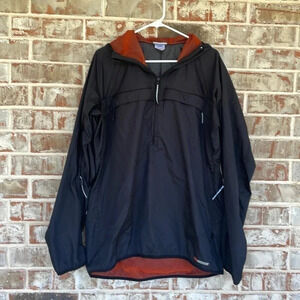 Reebok Black Half Zip Hooded Windbreaker